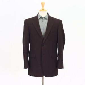 Jos. A. Bank 42L Brown Solid 2-Button Sport Coat Blazer Jacket T359